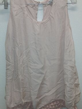 Baldinini Elena Baldi.. Blush Pink Lace-Trim Sleeveless Camisole